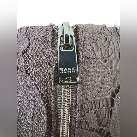 Marc New York Andrew Marc Black Dress Faux Leather Panels Size 2 - Picture 11 of 15